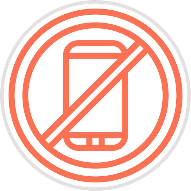 No hay teléfono Ilustración de diseño de íconos vectoriales