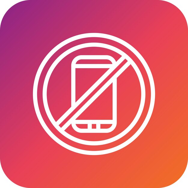 No hay teléfono Ilustración de diseño de íconos vectoriales