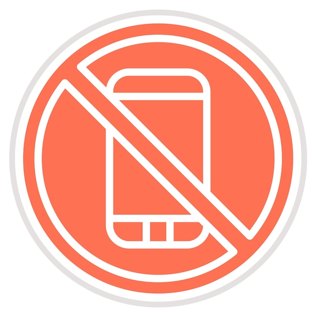 No hay teléfono Ilustración de diseño de íconos vectoriales
