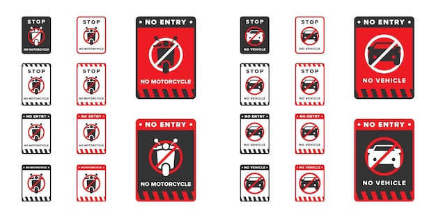 No hay vector de iconos de motocicletas y vehículos