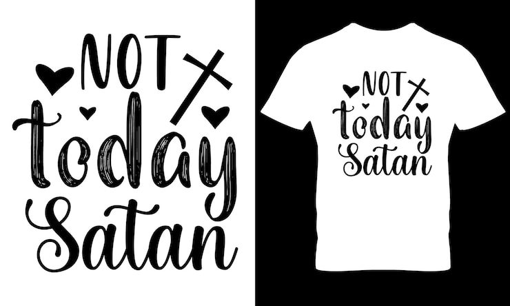 Vector no hoy satanás cristiano diseño de camiseta