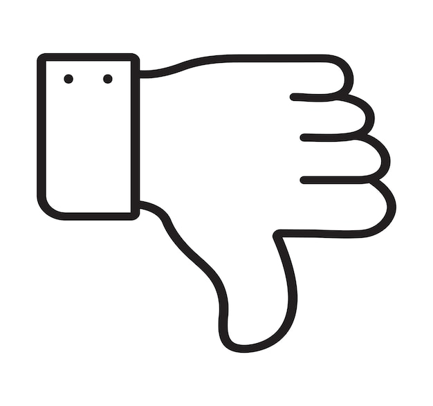 No me gusta pulgares hacia arriba icono plano objeto de diseño de arte de clips vectorial símbolo de contorno de alta calidad único