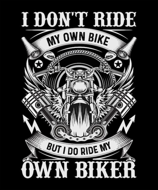 No monto mi propia bicicleta, pero monto mi propio diseño de camiseta de motorista