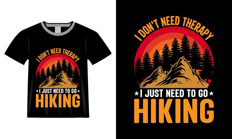 No necesito terapia sólo necesito hacer senderismo diseño de camisetas de senderismo