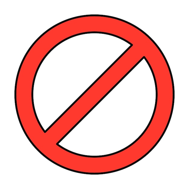 No o símbolo de parada Signo prohibido