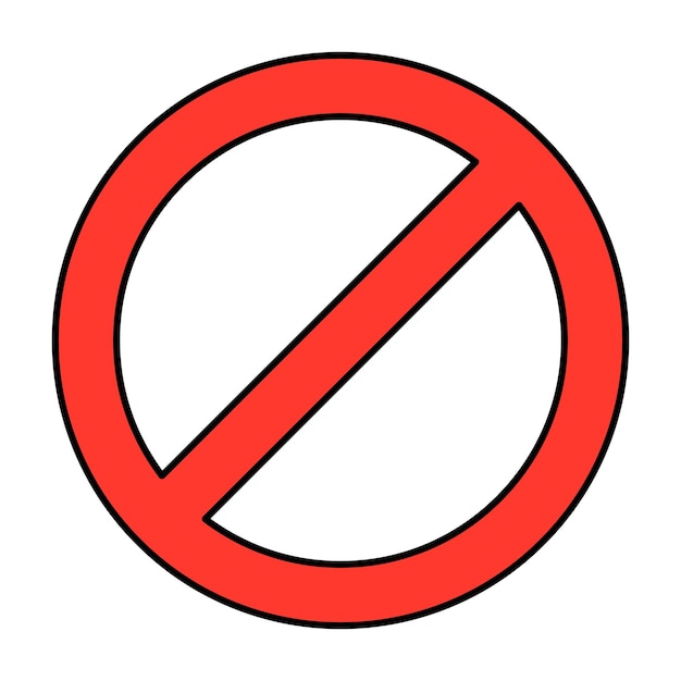 No o símbolo de parada Signo prohibido