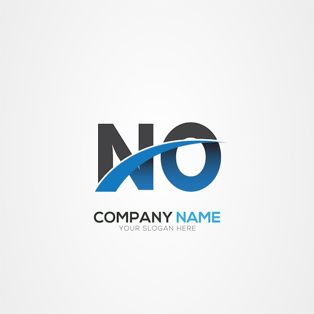 NO ON Letter Logo Design with a Creative Cut Creative logo design