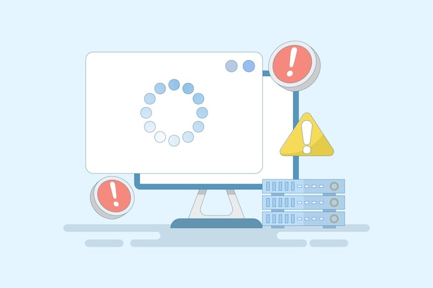 No se puede acceder al concepto de interrupción del servidor o error y fallo en el servidor o la página del sitio web
