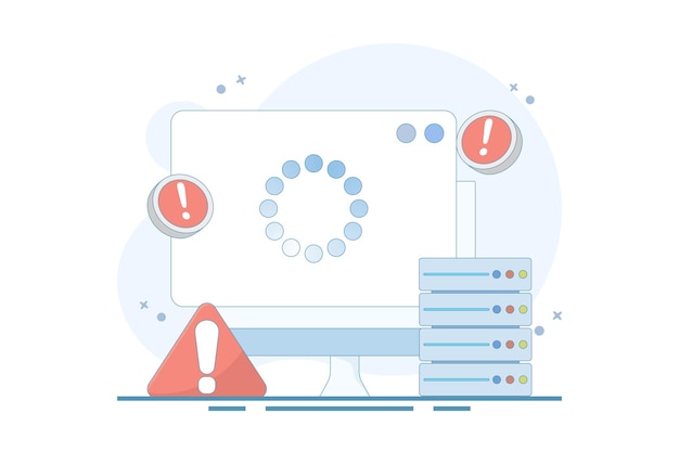 No se puede acceder al concepto de interrupción del servidor o error y fallo en el servidor o la página del sitio web