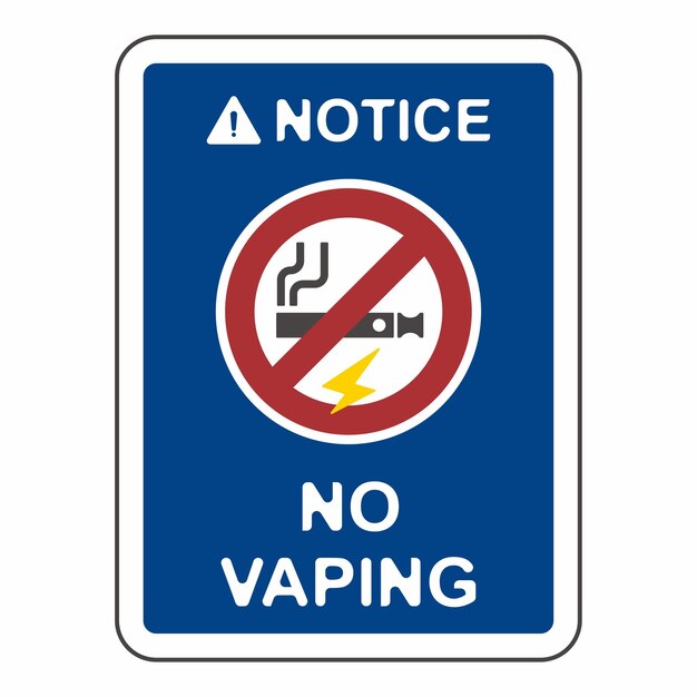 No se puede fumar, no se puede vapear, logotipo plano
