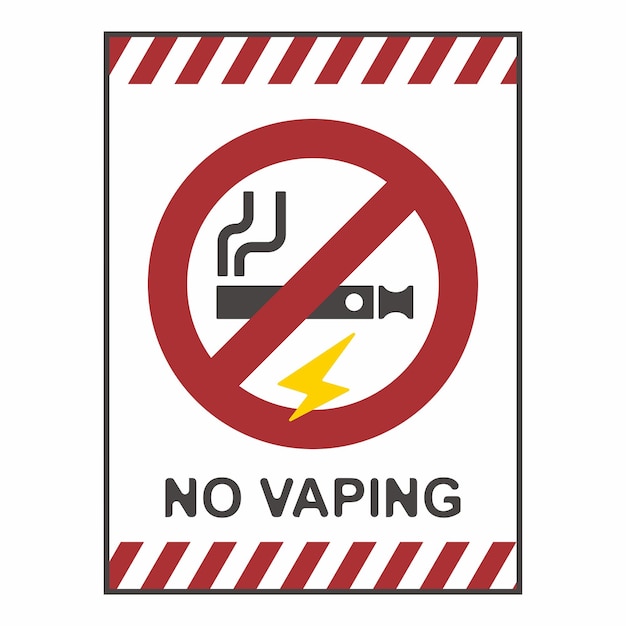 No se puede fumar, no se puede vapear, logotipo plano