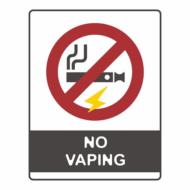 No se puede fumar, no se puede vapear, logotipo plano