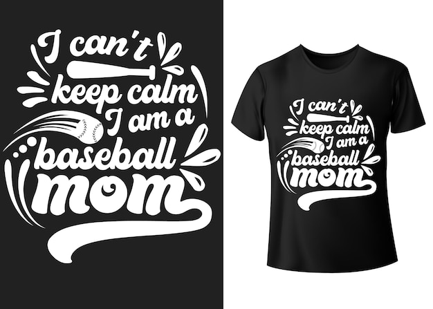 No puedo mantener la calma soy un diseño de camiseta de tipografía de mamá de béisbol