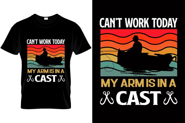 No puedo trabajar hoy, mis brazos están en una cita de pesca fundida Diseño de camiseta de pesca para los amantes de los pescadores
