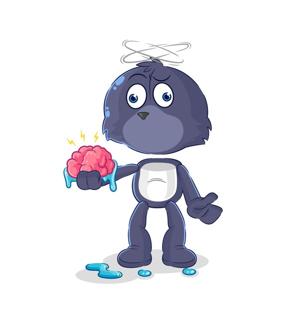No selle ningún personaje de dibujos animados de vector de cerebro