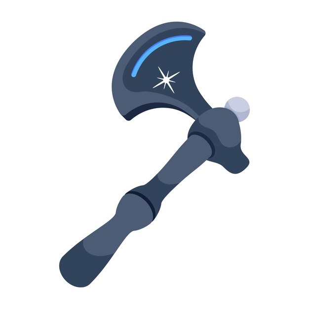 No te pierdas este vector premium de hacha de hierro 2D