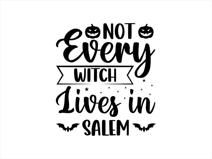 No todas las brujas viven en Salem tipografía Diseño de camiseta de Halloween