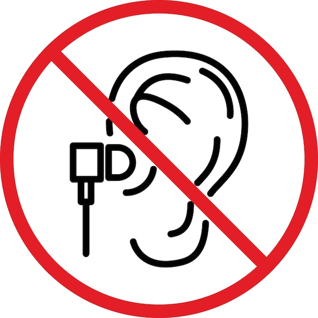 No use el icono del auricular Prohibido usar el símbolo vectorial del auricular