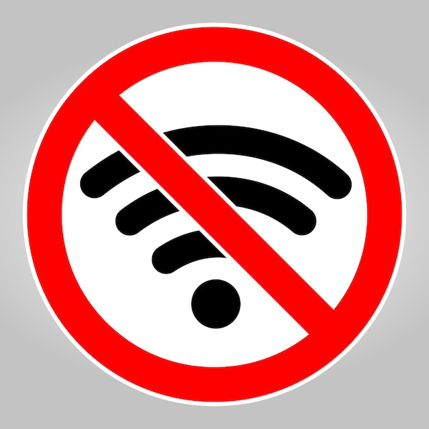 No Wifi Area Sing Isolate On White Background Ilustración vectorial que muestra el área de Wifi aislada en un fondo blanco