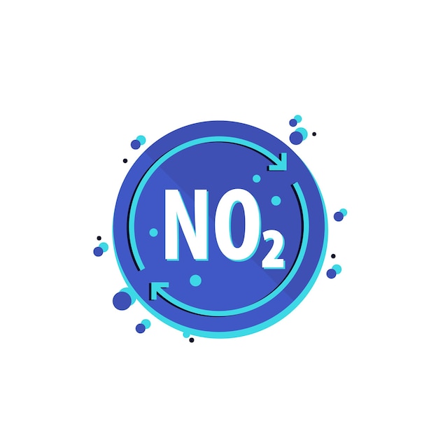NO2 icono diseño de vector de dióxido de nitrógeno
