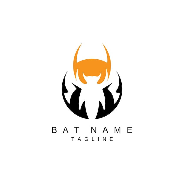 Noche animal halloween bat logo vector símbolo