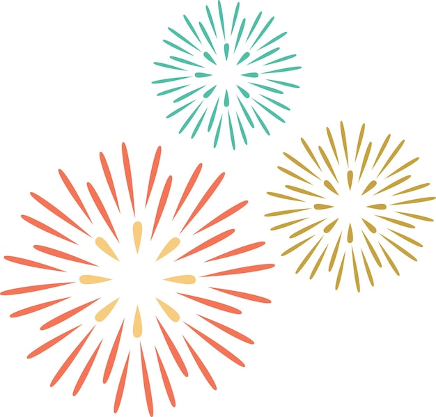 Noche Fuegos Artificiales Feliz Año Nuevo Vacaciones Ilustración Elemento Gráfico Tarjeta