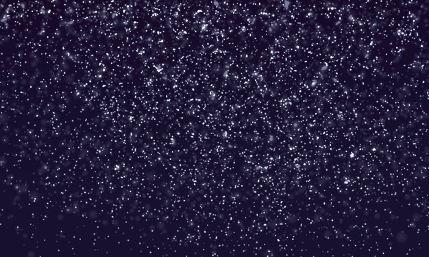 Noche de nieve. Copos de nieve blancos en el cielo oscuro. Fondo de nieve que cae.
