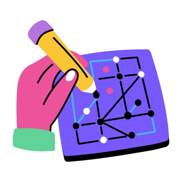 nodes Solving a Dot Puzzle