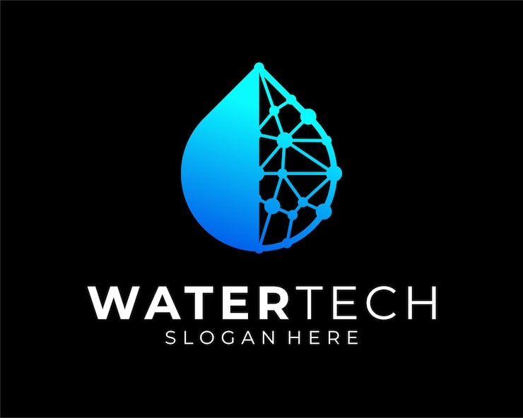 Vector nodo de conexión de malla de goteo puro de gota de agua connect tech diseño de logotipo de vector colorido moderno futurista