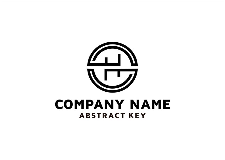 Vector nombre comercial inicial del diseño del logotipo h con el símbolo de la casa principal de seguridad clave