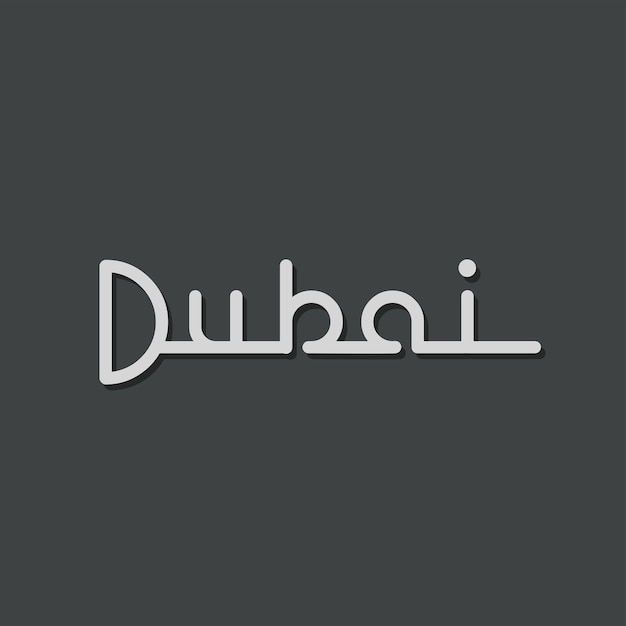 Nombre de Dubai con icono de vector de marco de Dubai