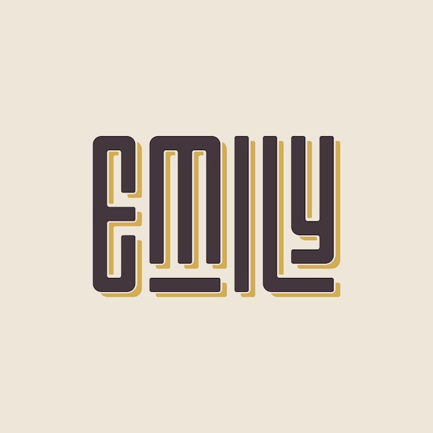 El nombre de Emily es tipografía retro.