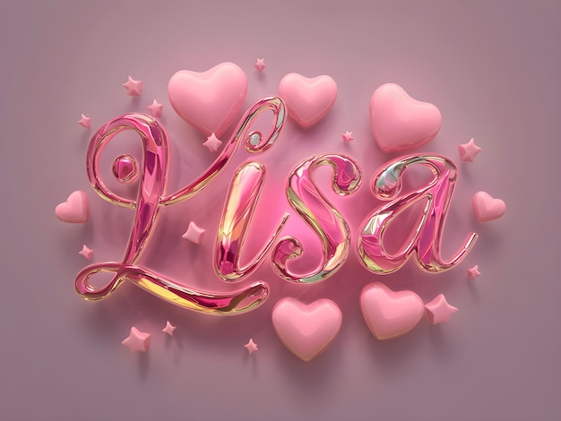Nombre de Lisa Diseño de logotipo Fondo de Lisa Nombre Tipografía Arte hermoso Formato vectorial