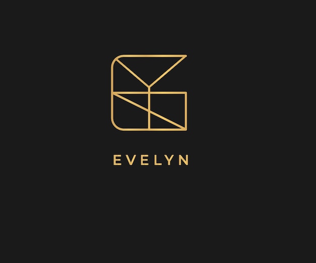 Nombre del logotipo evelyn diseño utilizable para imagen vectorial privada