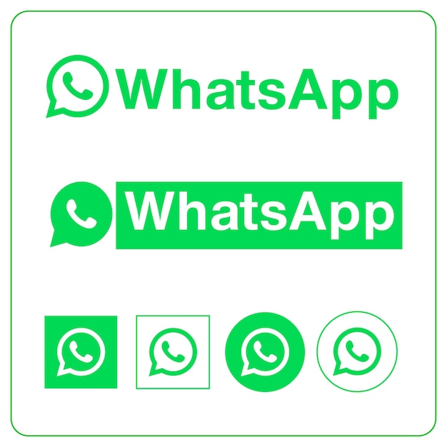 Nombre del logotipo de texto de WHATSAPP Tipo plantilla transparente aislada