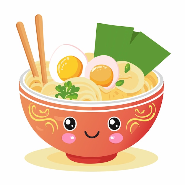 Noodle Ramen comida comer comida cocina animación personaje Kawaii