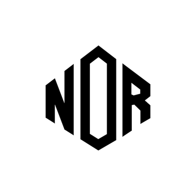 NOR diseño de logotipo de letra con forma de polígono NOR diseño del logotipo en forma de póligono y cubo NOR hexágono plantilla de logotipo vectorial colores blanco y negro NOR monograma logotipo de negocios y bienes raíces
