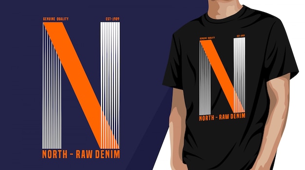 North raw denim - diseño de camiseta