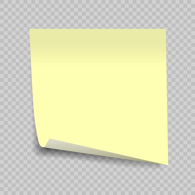 Vector nota adhesiva aislada en transparente