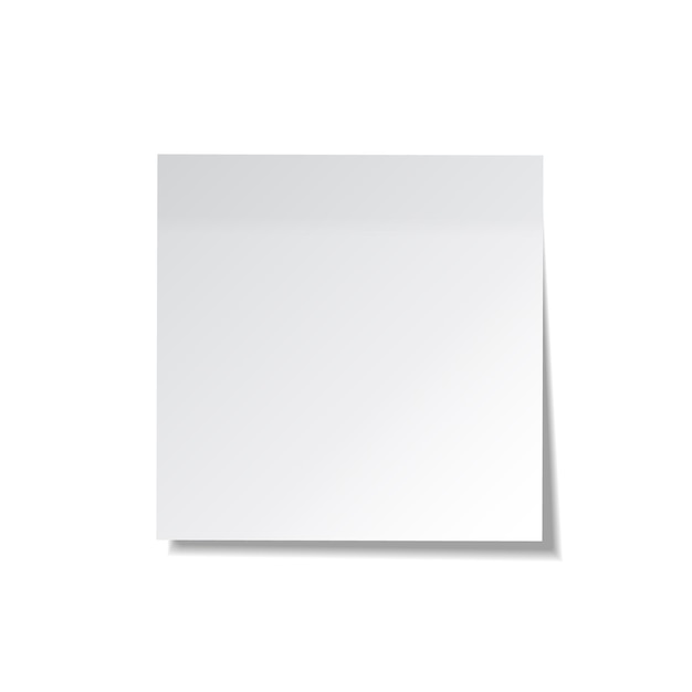 Nota adhesiva realista papel blanco Mensaje en papel de nota recordatorio vector Eps10