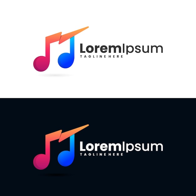 Nota logo musical para plantilla de empresa.