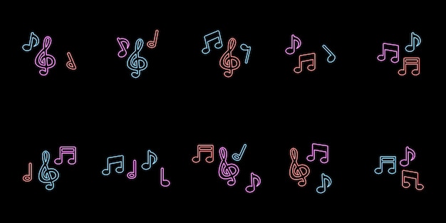 Nota de música de neón