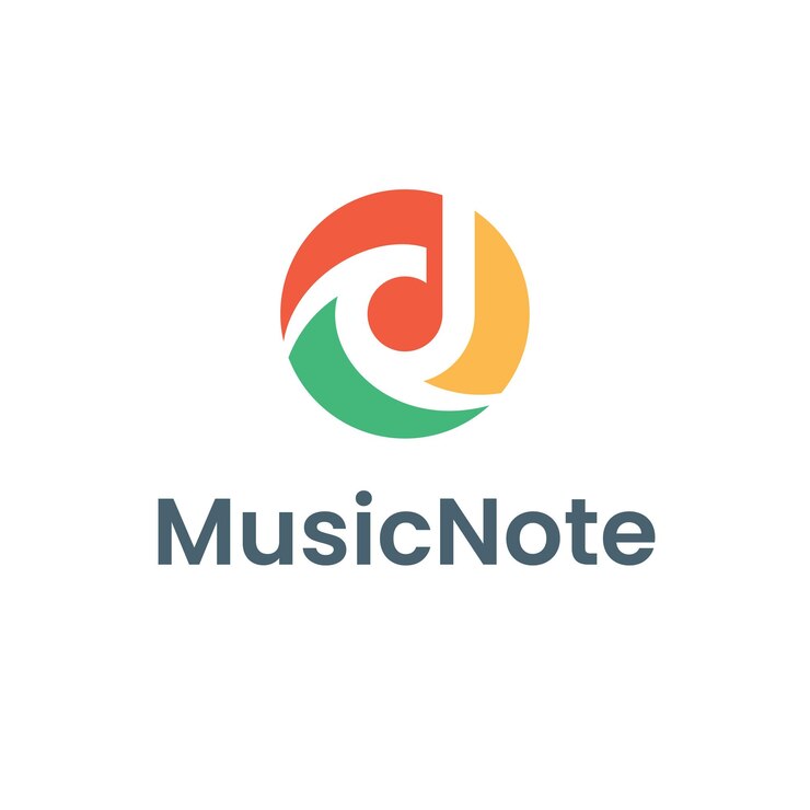 Vector nota de música registro de audio logotipo de sonido