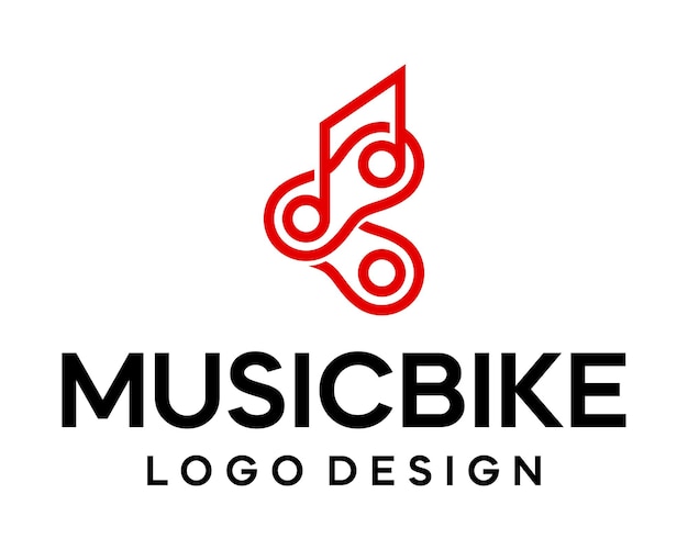 Nota musical y diseño del logotipo de la cadena de bicicletas.