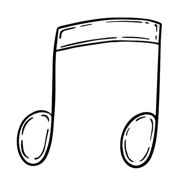 Vector nota musical doodle lineal