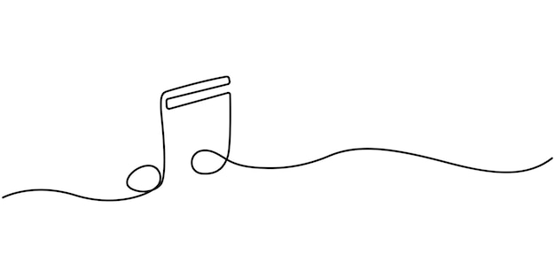Nota musical Icono de línea continua Ilustración vectorial de notas musicales de una línea continua
