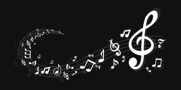 Nota musical personal clave de sol notas músico concepto vector aislado sobre fondo transparente