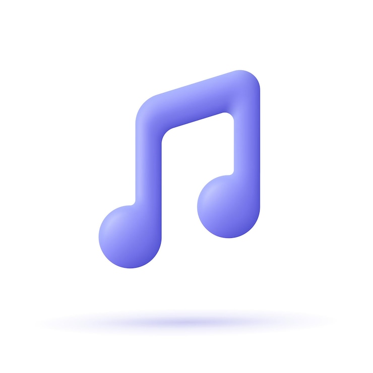 Vector nota musical sonido musical símbolos musicales concepto de melodía icono de vector 3d estilo minimalista de dibujos animados
