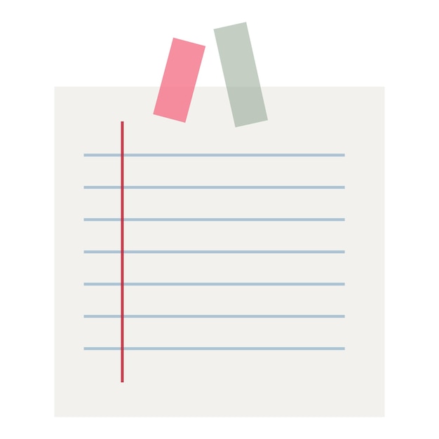 Nota de papel en blanco para la lista de tareas en fondo blanco