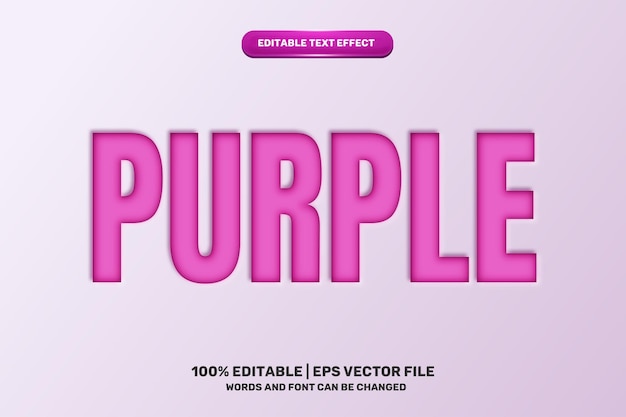 Nota de papel recortada púrpura estilo de efecto de texto editable